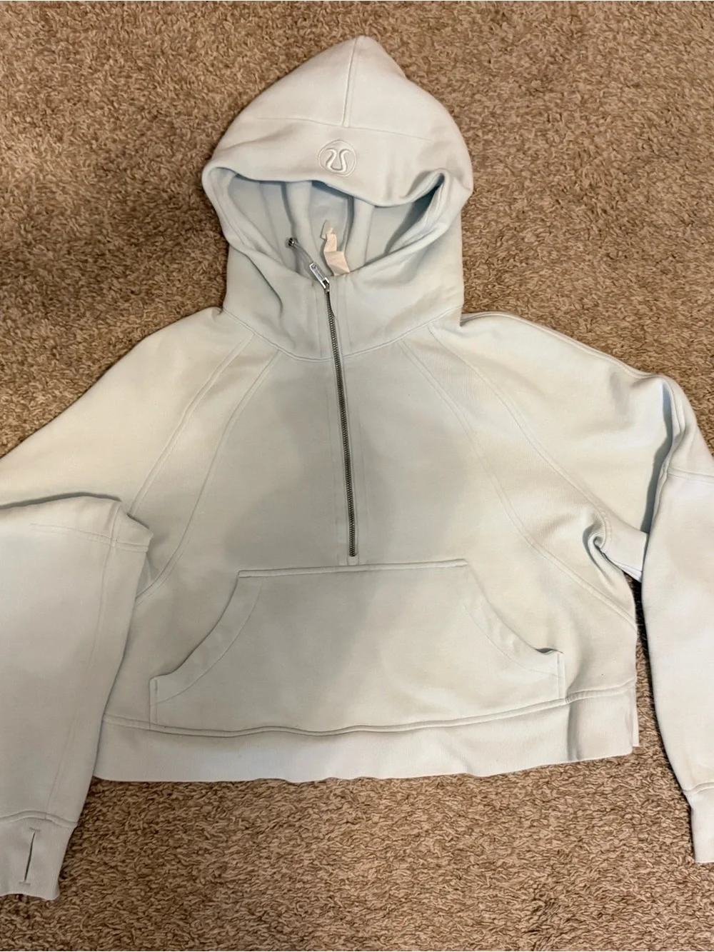 Lululemon Scuba Oversized Half Zip Hoodie Light Blue M/L